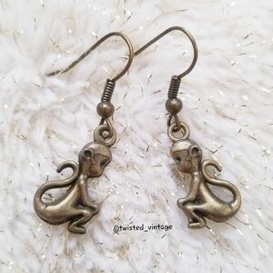 Handmade Tiny Monkeys Minimalist Dangle Earrings
